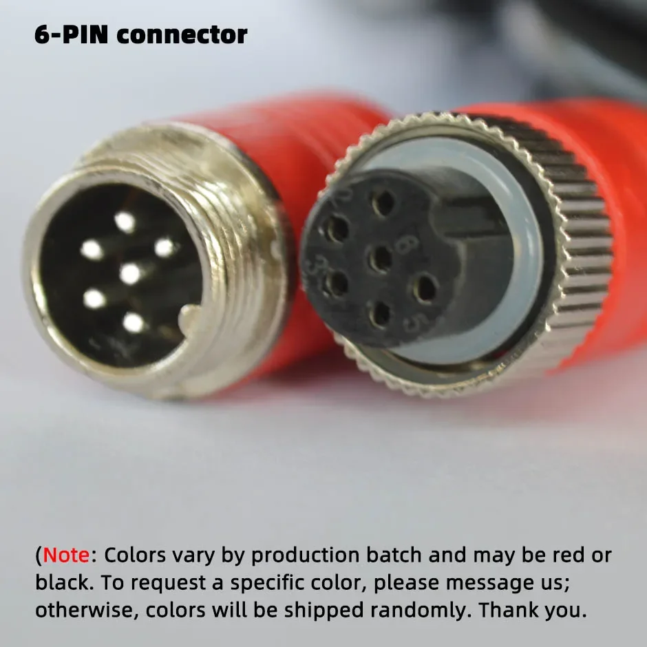 6-Pin M12 Aviation Connector Video Extension Cable 5M/16.4ft for Bus/Truck/Van/Lorry/RV CCTV DVR Monitor & Camera Systems