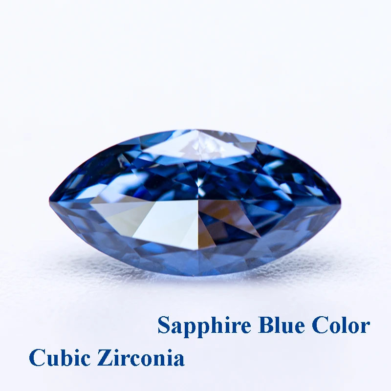 

Cubic Zirconia Crushed Ice Cut Sapphire Blue Color Marquise Shape Charms Beads for Diy Jewelry Making Materials No Certificate