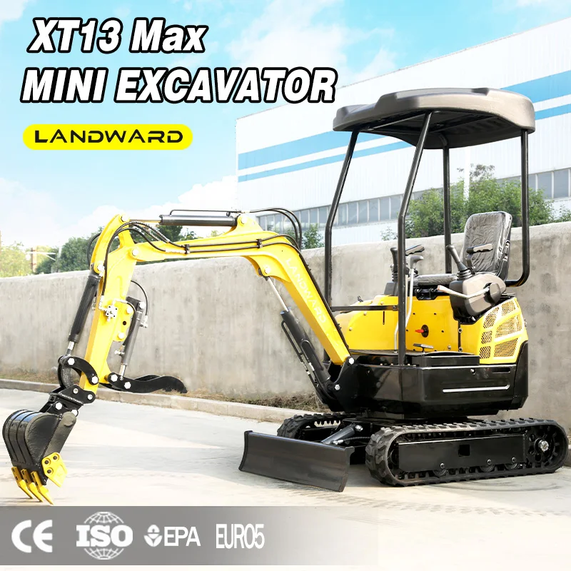 Venta al por mayor Euro 5 excavadora hidráulica pequeña para el hogar 1000KG Mini excavadora sobre orugas agrícola 1,3 toneladas ensacadora eficiente personalizada