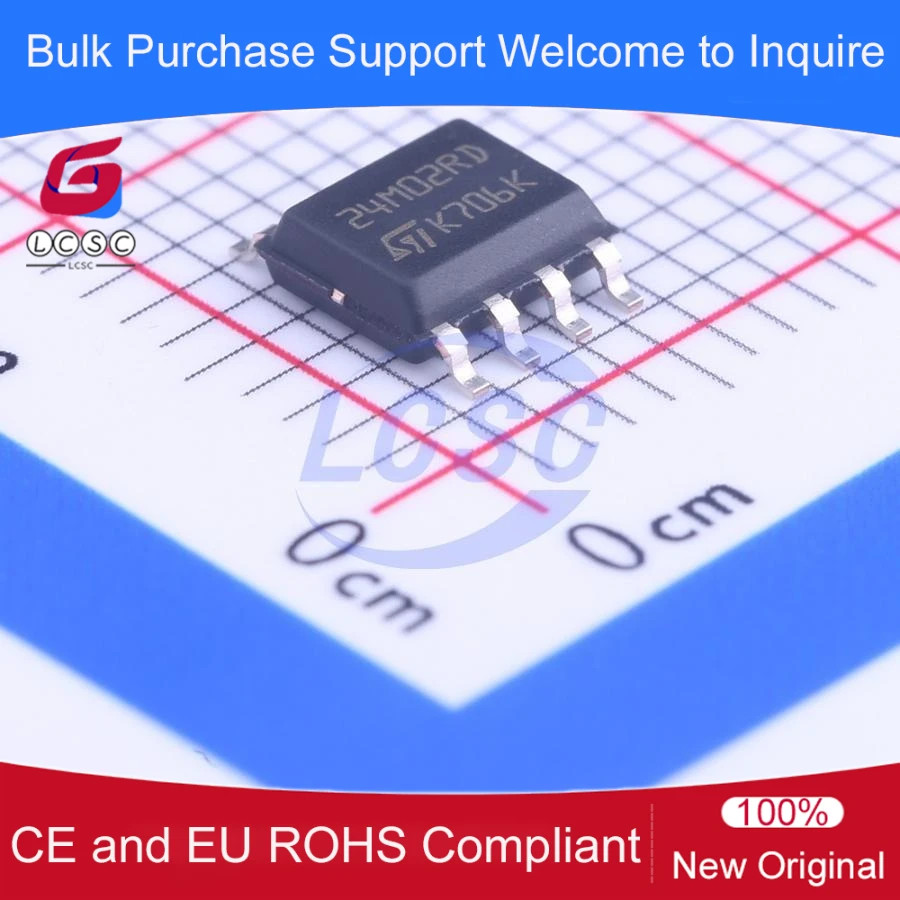 10Pcs/Pack M24M02-DRMN6TP Eeprom 2Mbit 1.8V~5.5V 1MHz I2C SOIC-8 Memory IC Chip Code 24M02RD Integrated Circuit