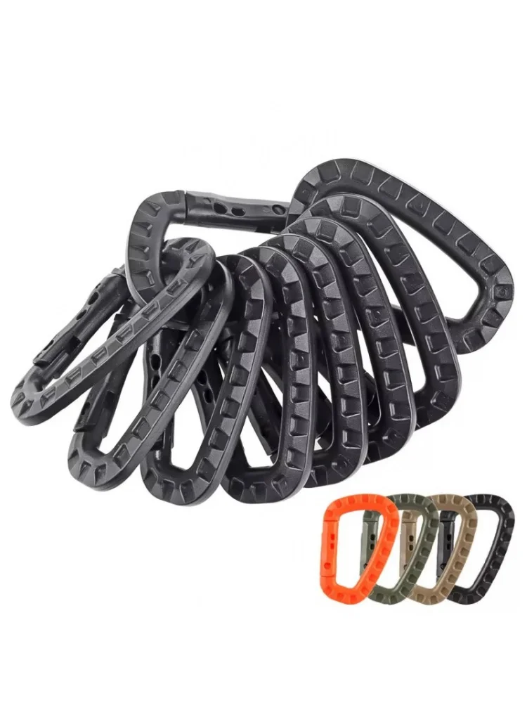 4/8/16 stücke Taktische Kunststoff Karabiner Clip Schlüsselbund D-Form Harte Frühling Snap Getriebe Haken Outdoor Camping Wandern EDC Werkzeuge