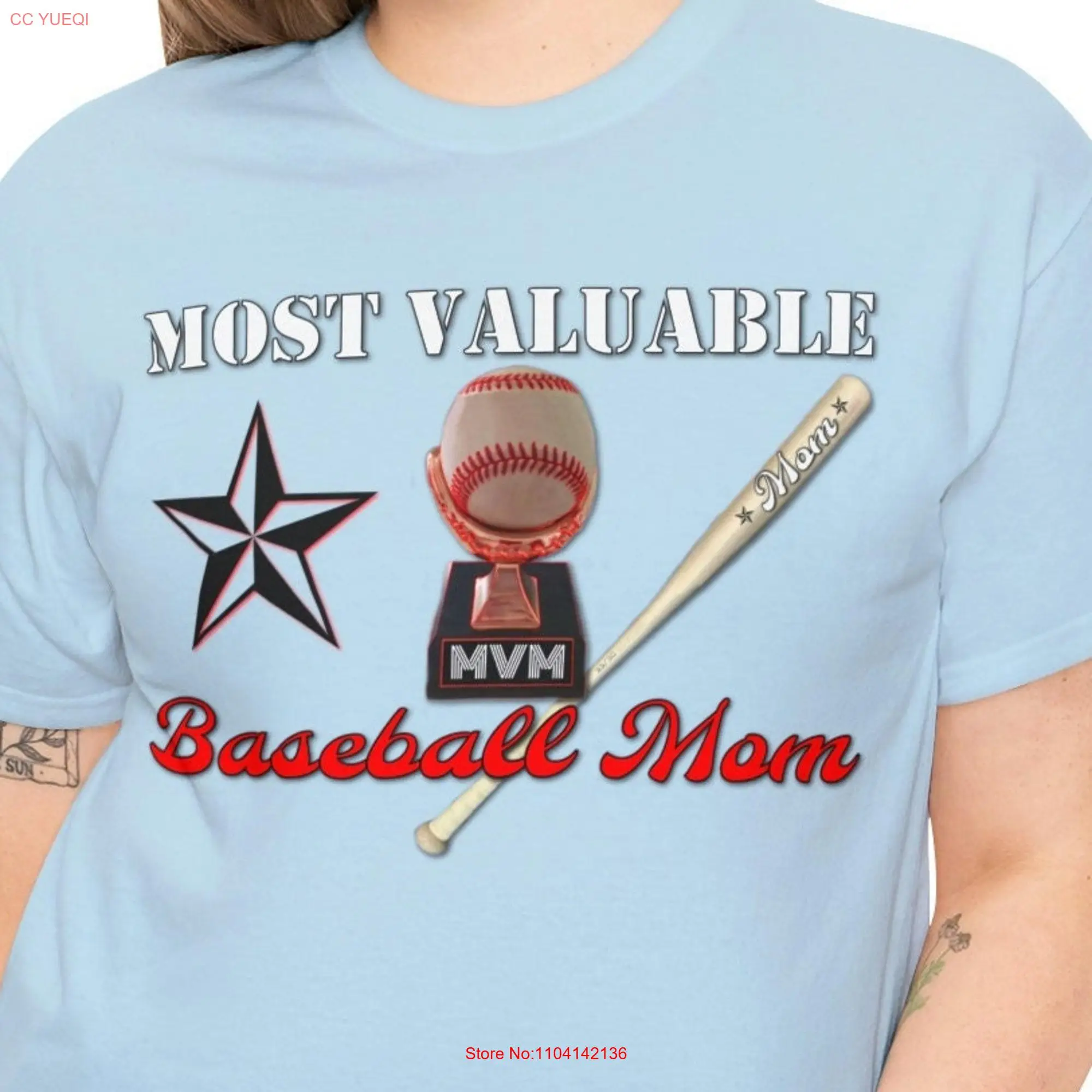 Baseball Mom T Shirt Most Valuable Mother Trophy Fun Heavy Cotton long or short sleeves