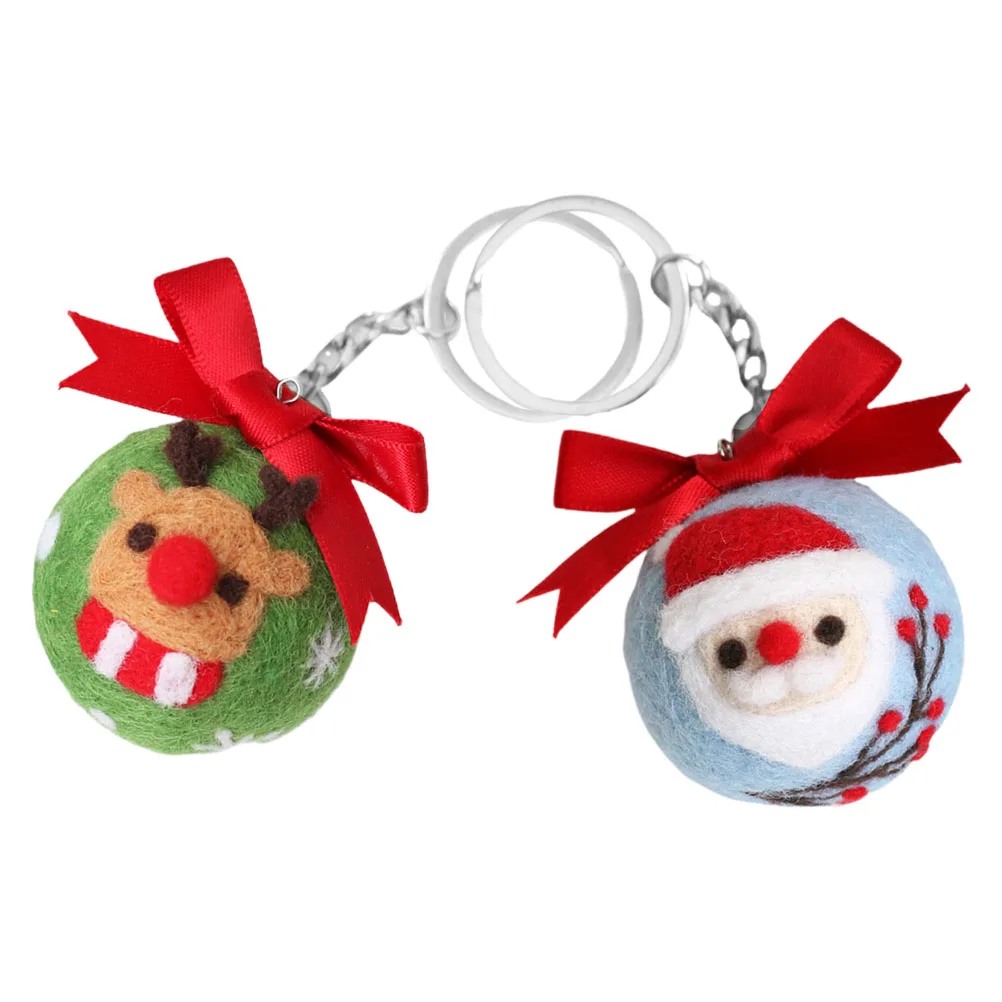 

DIY Wool Felt Keychain Kit Handmade Christmas Reindeer Santa Claus Purse Backpack Charm Aesthetic Car Keychain