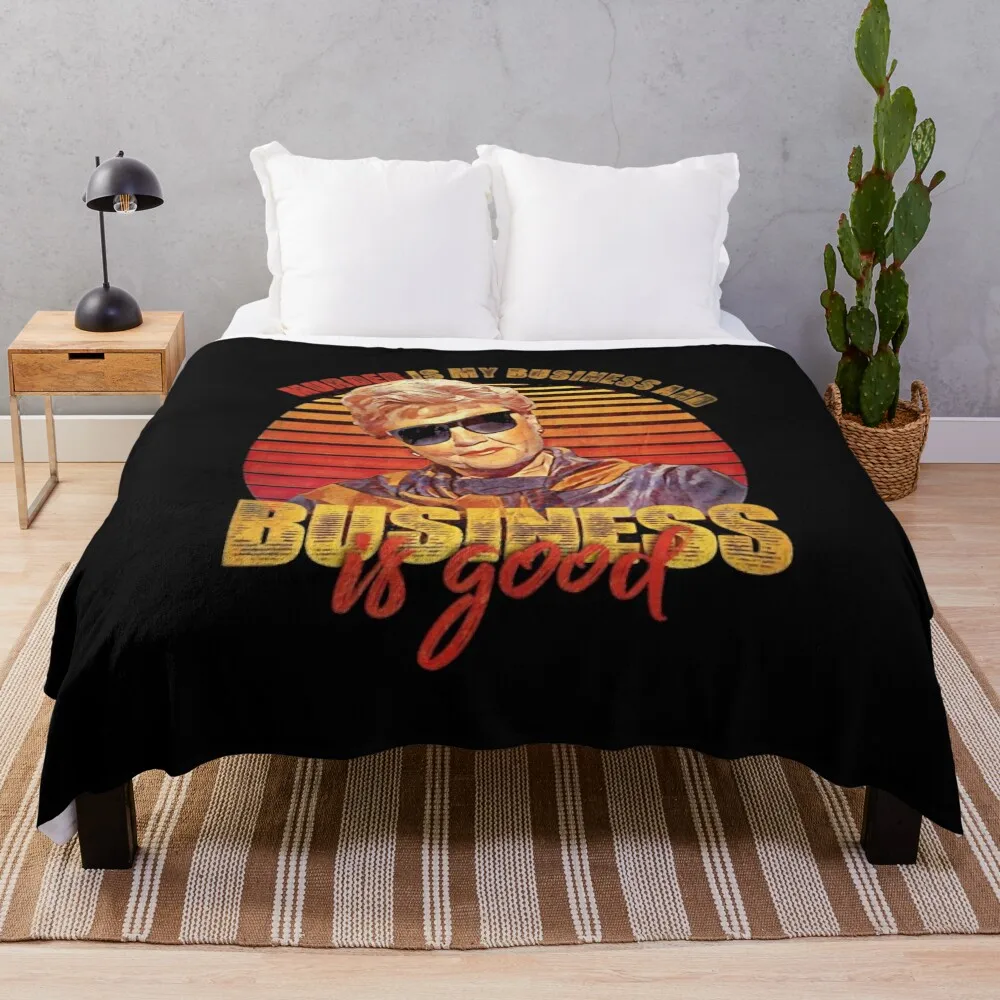 Vintage Jessica Fletcher Murder Is My Business And Business Is Good GiftsThrow Blanket Thin Wadding Blanket