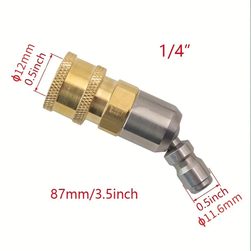 360° Pivoting Pressure Washer Nozzle Adapter With 1/4