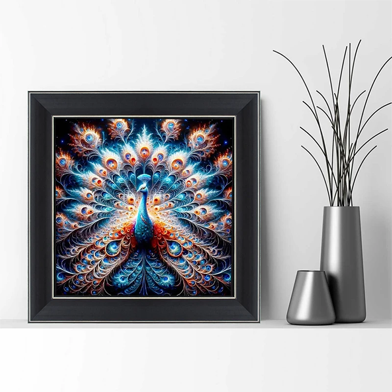 النبي الماس اللوحة الطاووس جديد 2024 فسيفساء الحيوان كامل مربع جولة الماس التطريز DIY ديكور للمنزل