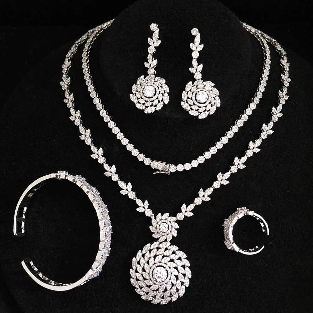 

GODKI Big Fashion Luxury Waterdrop Statement Jewelry Set For Women Wedding Party Full Zircon Dubai Bridal jewelry Set