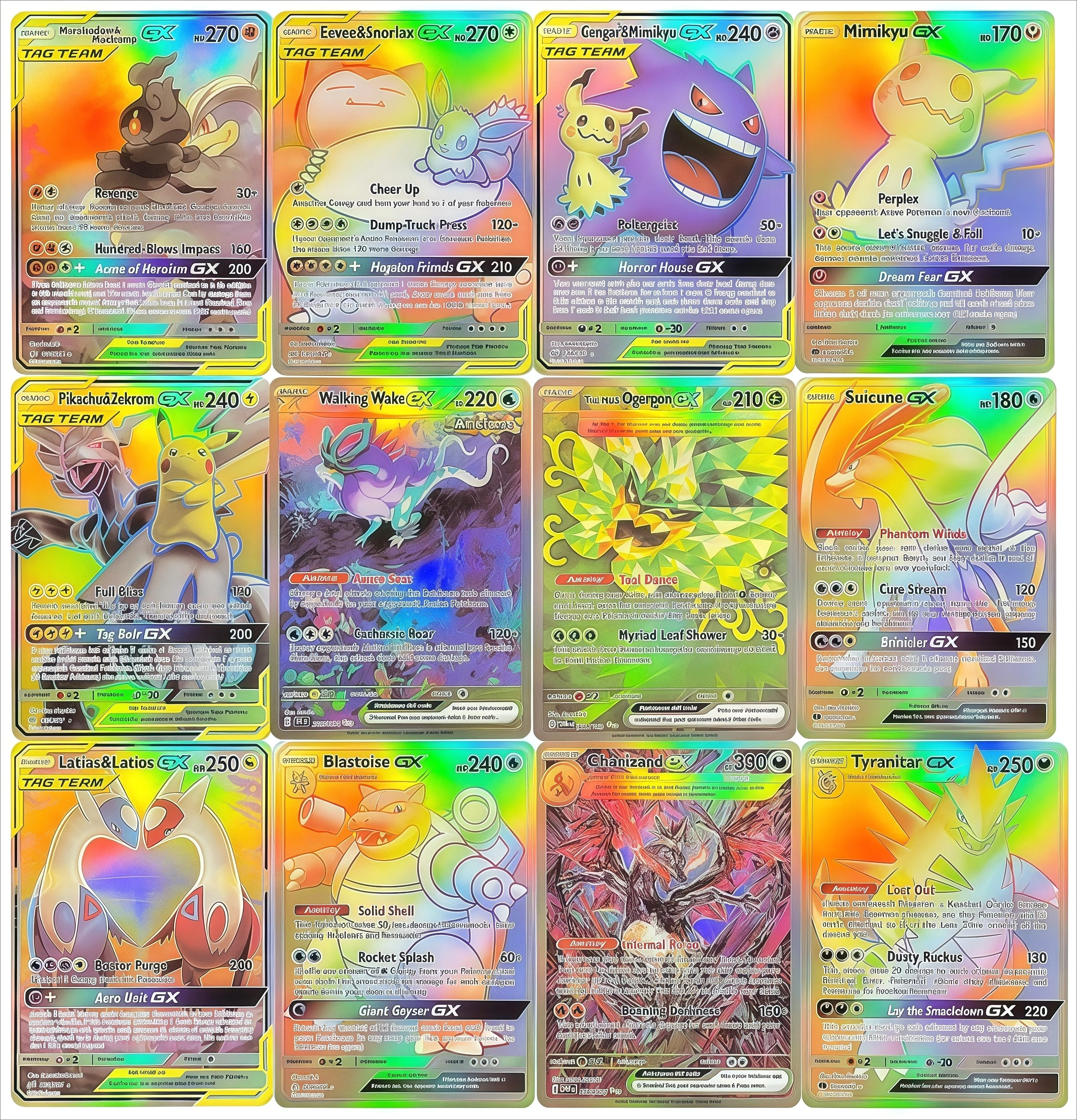 

Foil PKM Cards Proxy Blastoise Lugia Pikachu-Zekrom Gx Charizard Greninja Ex Game Collectible Trading Card for PTCG Battles