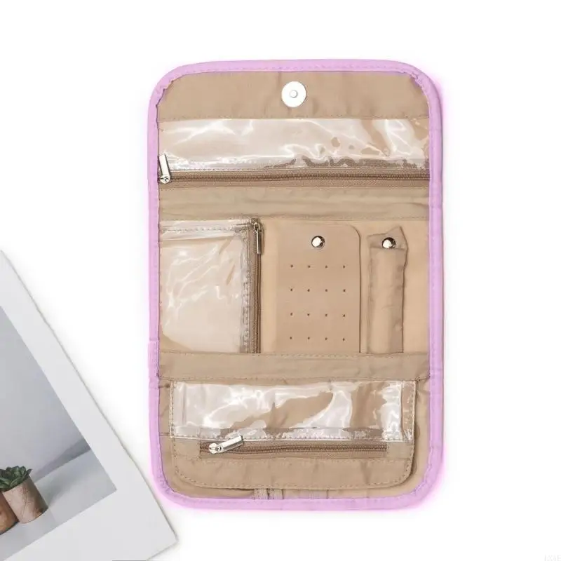 

Compact Travel Pouches Multiple Sections for Earrings Necklaces Bracelets