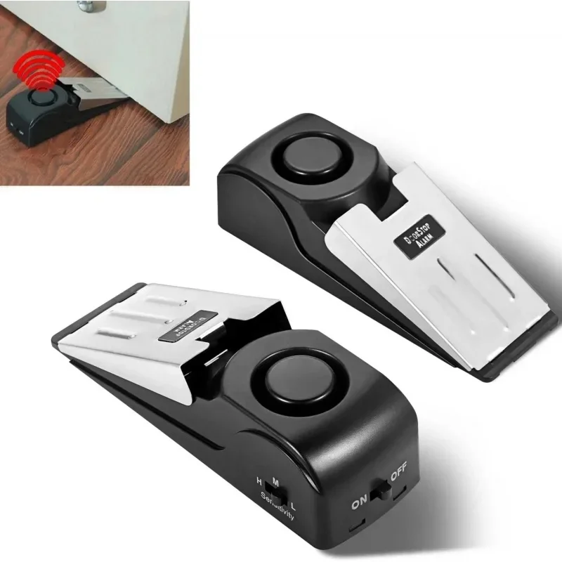 120dB Wedge Door Stop Alarm, Wireless Anti-Theft Door Stopper Block Device, Mini Security Alert for Home Travel