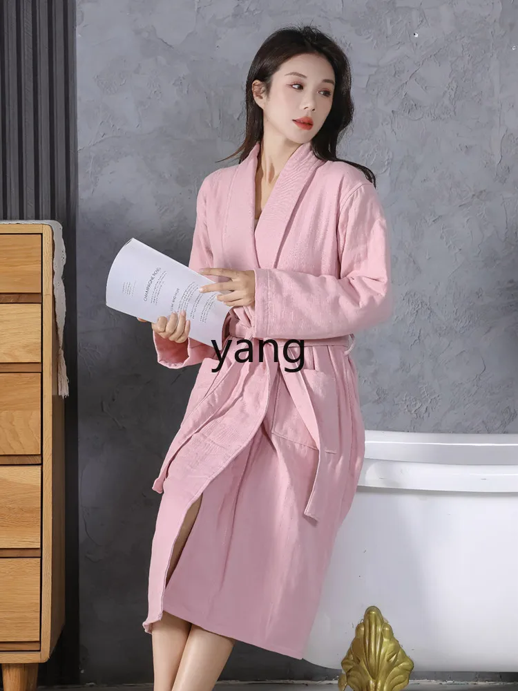 LMM men's and women's absorbent nightgown autumn and winter thickened four-season universal adult yukata