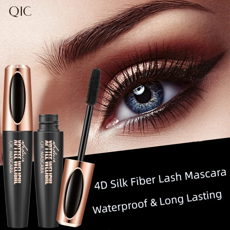 4d Fiber Wimper Mascara Waterdichte Dikke Verlenging Mascara Curling Lange Zwarte Extensie Persistent Effect Zonder Vlekken