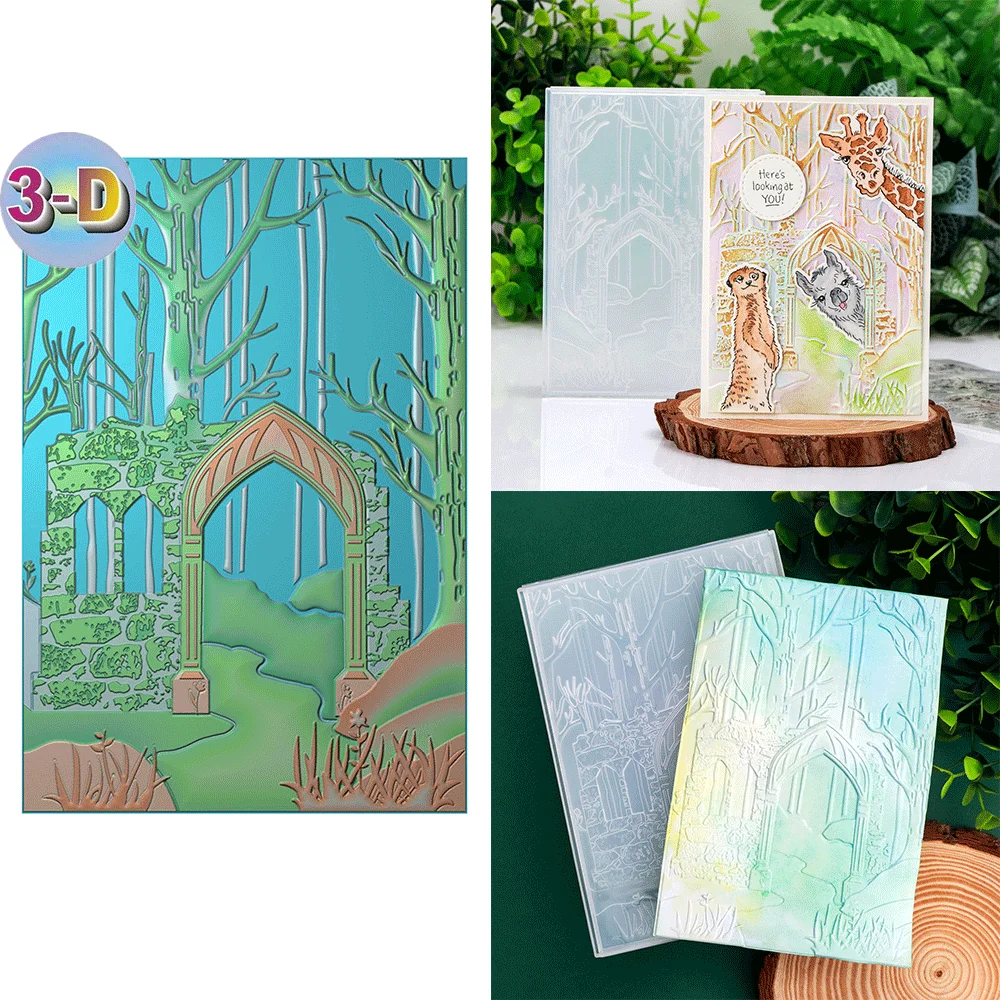 Into The Woods 3D Embossing Folder and Matching Dies for Adding Textured Detail To Paper Crafting Card Making Supplies