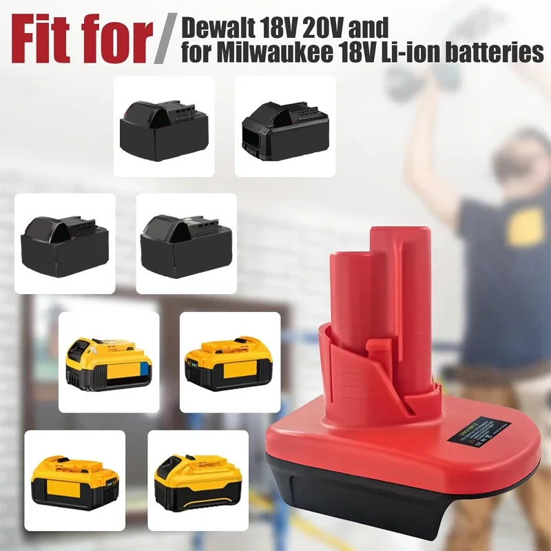 Imagem -02 - Converter Adaptador de Bateria para Dewalt Milwaukee 18v 20v Bateria Li-ion para Milwaukee 12v Dm20m12 Ferramentas de Uso Novo