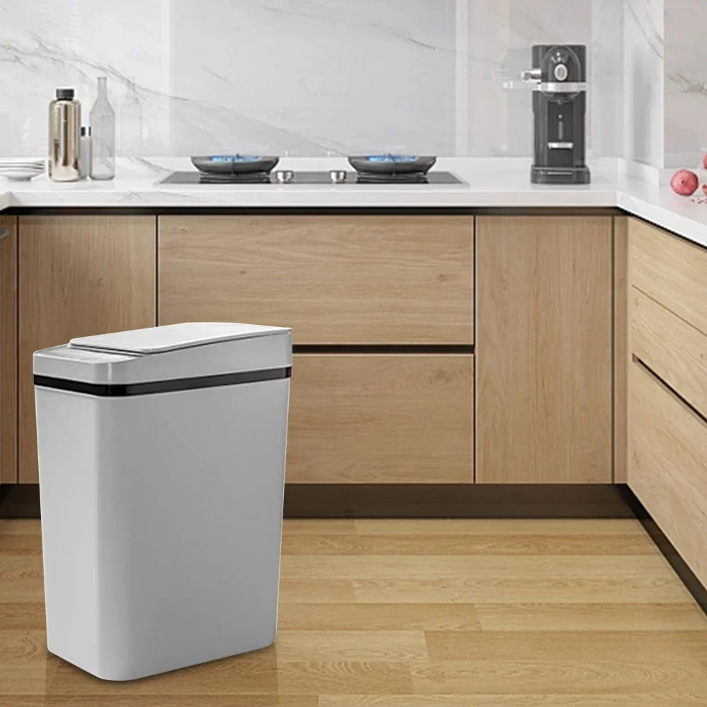 12L Smart Trash Can Automatic Touchless Garbage Can Kitchen Bedroom Trash Bin Toilet Smart Garbage Bucket Space-Saving Waterproo