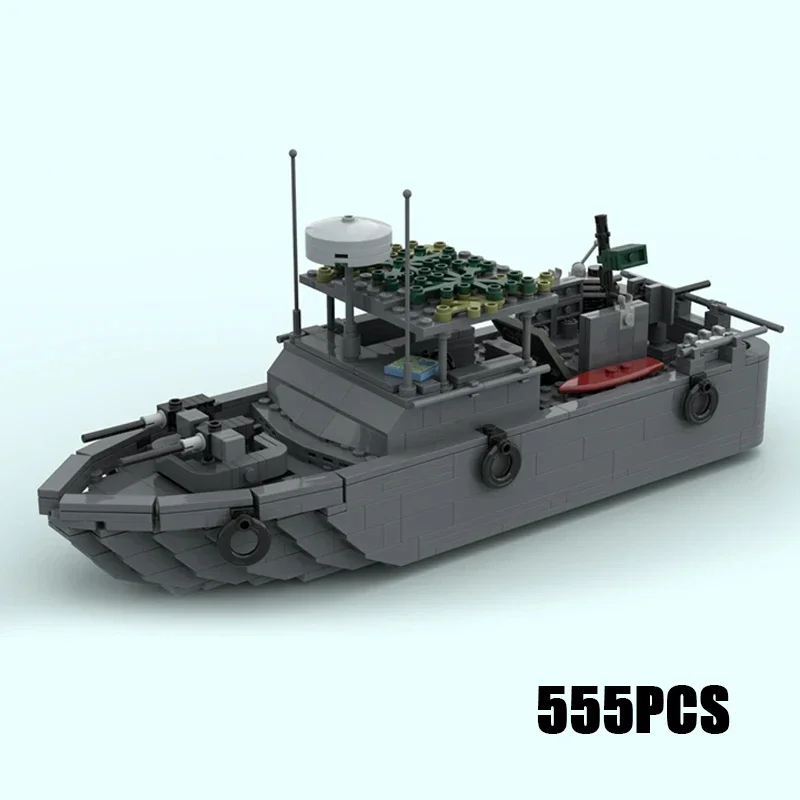 Moc Building Bricks Classic Ship Model Patrol Boat River PBR Technology Modular Blocks Gifts Toys For Children DIY Sets Assembly