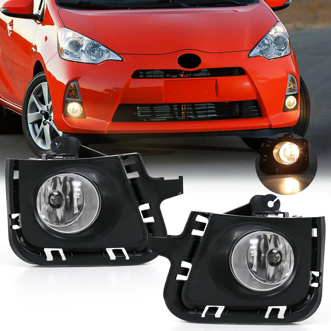 

Fog Lamp Assembly For Toyota Prius C Aqua 2012 2013 2014 Front Bumper Headlight Fog Light With Cover Wire Switch Halogen Set 12V