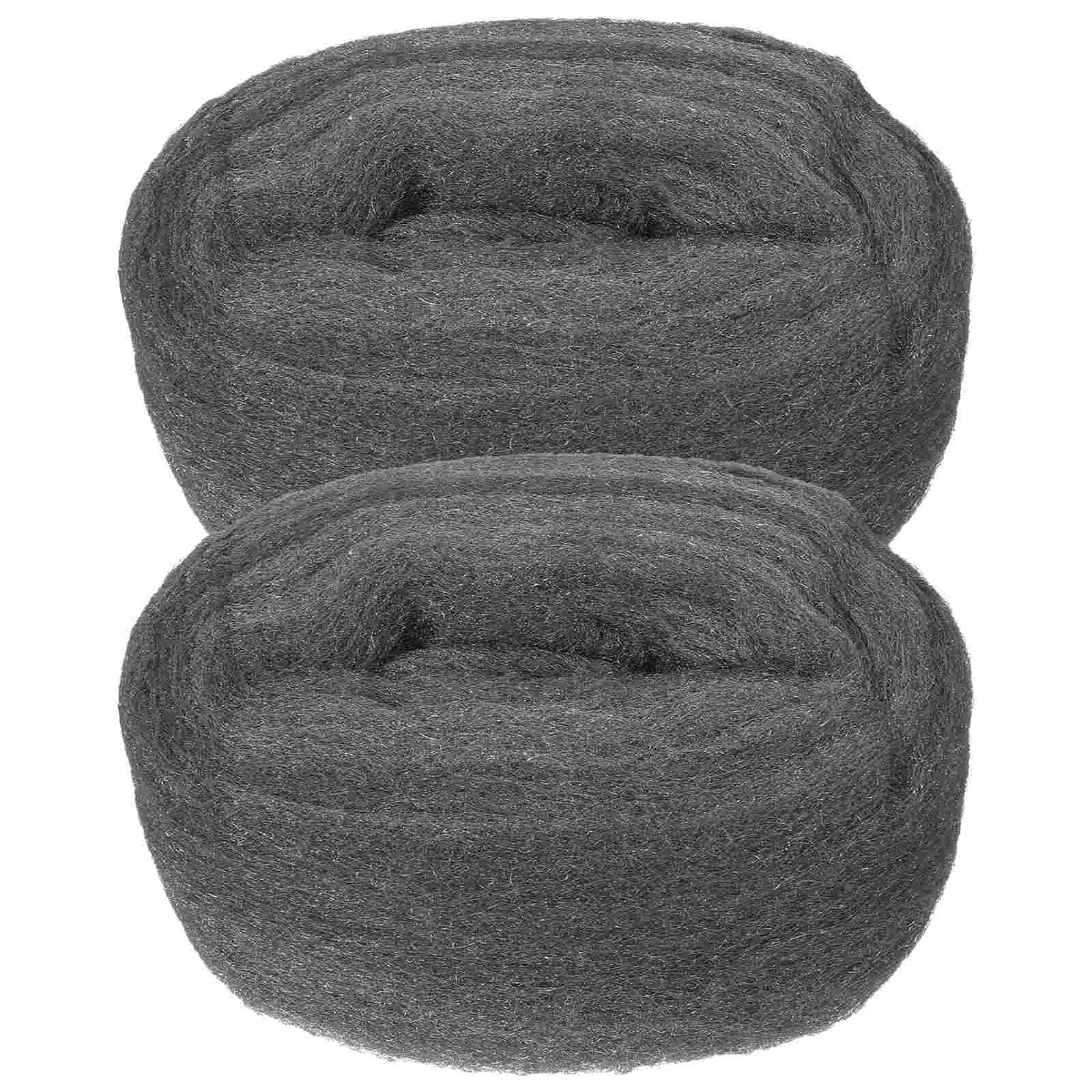 2 Pcs Steel Wool Roll Cleaning Wire Flexible Fabric Coarse Mesh Wood Reusable for Glass