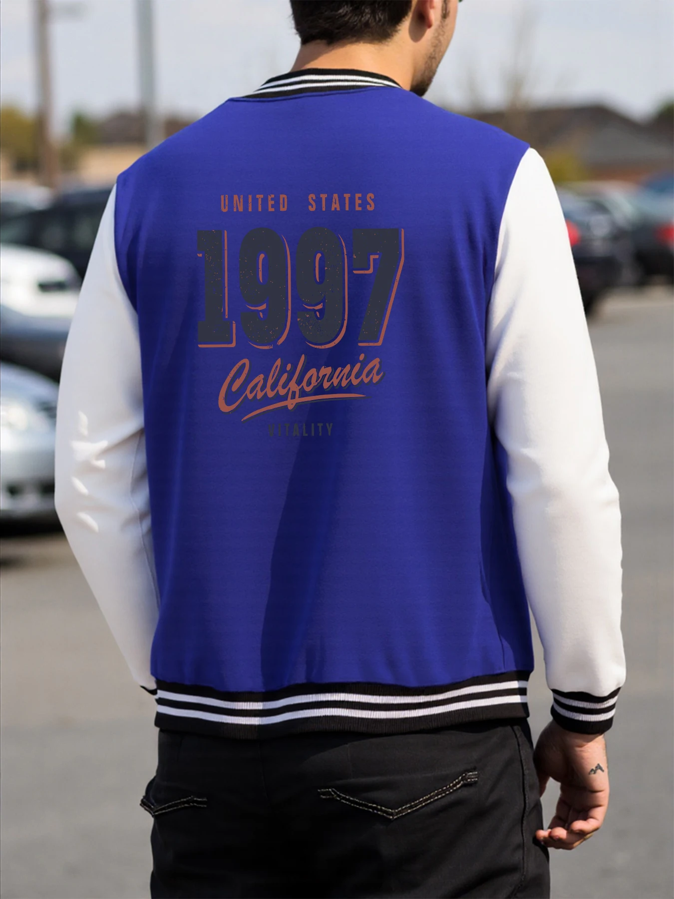 Estados Unidos California 1997 Diseño Hombres Chaquetas de béisbol Moda Abrigos casuales Jersey con botones de lana Venta caliente Ropa de gran tamaño
