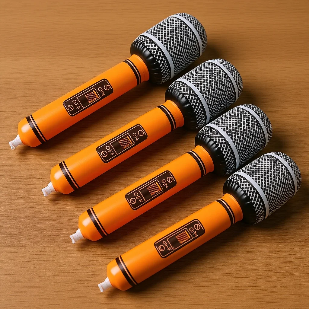 

5Pcs Inflatable Microphone Set Quality PVC Material Fun Party Supply for Blow Up Mic Inflatable Microphone