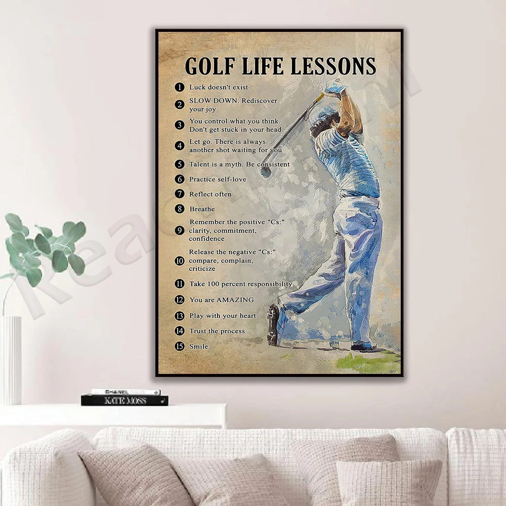 Golf Life Lessons Frameless Poster, Golf Poster, Golfer Gift, Golf Art, Golf Lover Gift