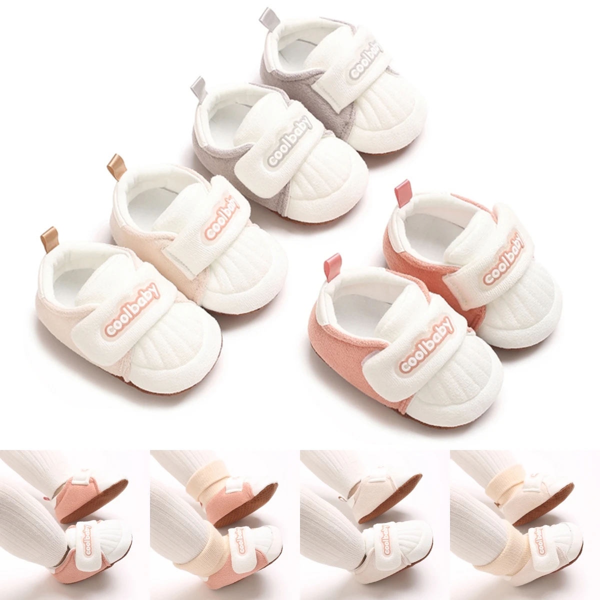 Baby shoes for 0-12 months, cute girl's comfortable step-ahead shoes, boys' anti-slip soft-soled casual children's shoes