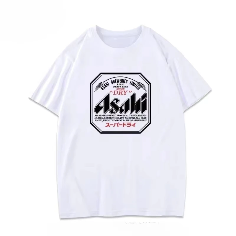 Camiseta Estampada para Hombre de la Marca Asahi Beer, Verano 2026, Manga Corta, Estilo Japonés de Lujo, Informal y Deportiva