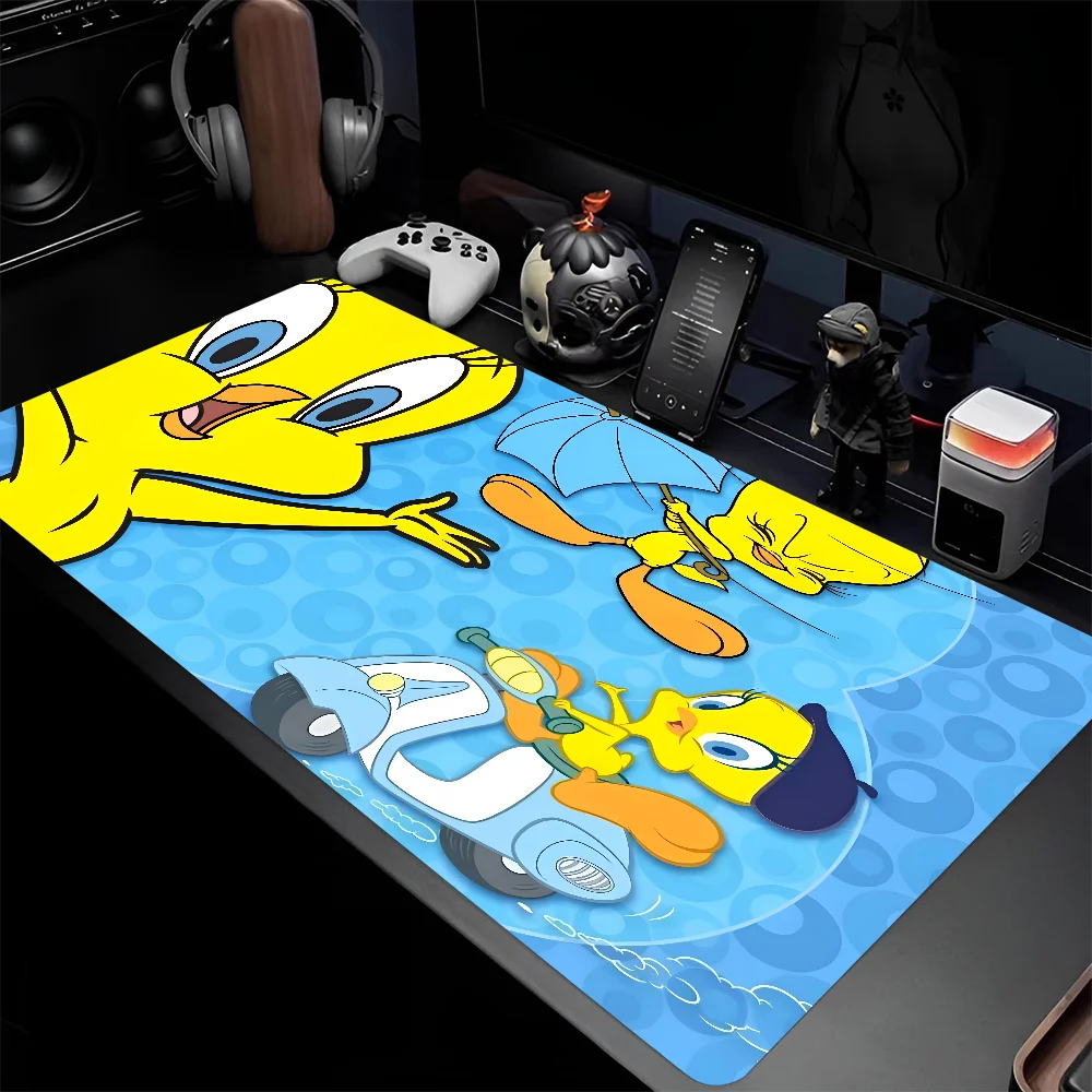 Anime Looney Tunes T-Tweety Bird Mousepad Large Gaming Mouse Pad LockEdge Thickened Computer Keyboard Table Desk Mat