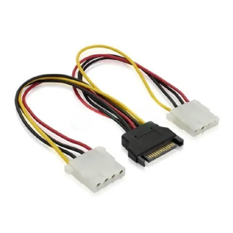 Cavo di prolunga di alimentazione da 20cm SATA 4pin maschio a Molex IDE Dual Big 4pin adattatore per cavo femmina per adattatori Hardware per disco rigido HDD