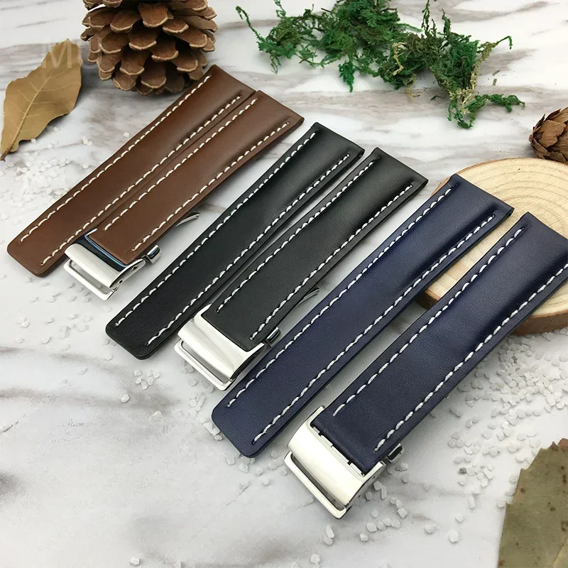 

Genuine Leather Watchband for Breitling Ocean Watch Strap Accessories Waterproof Sweat-Proof Watchbands 22mm 24mm