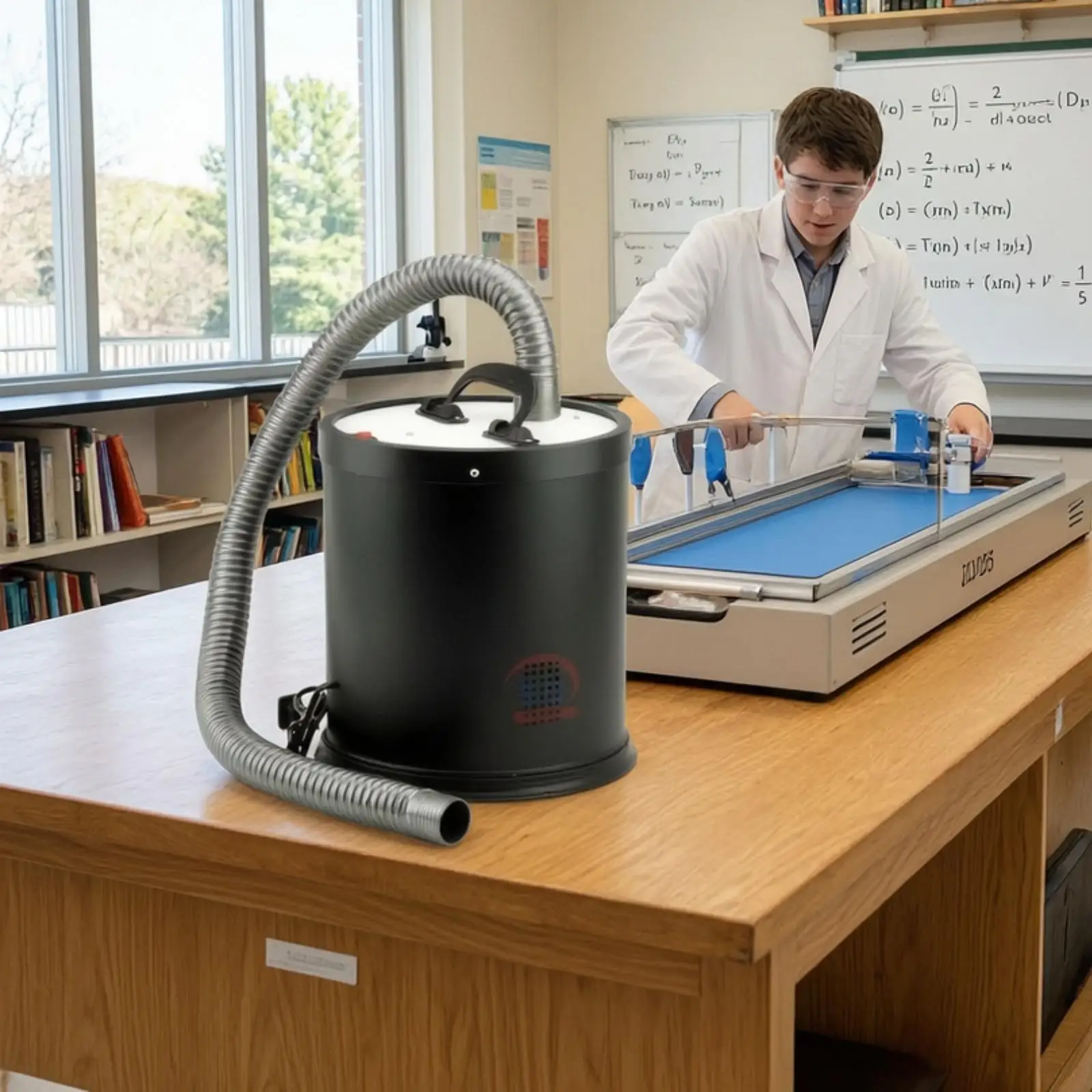 Portable Physics Air Source Timer with Corrugated Hose for Classroom Science Experiments