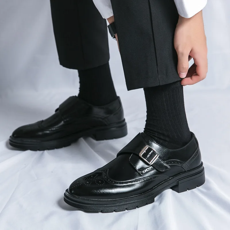 Männer Business Schuhe Innere Hohe Müßiggänger Männer Schuhe Casual Schuh Mann Fit Klassische Party Britischen männer Höhe-zunehmende schuhe