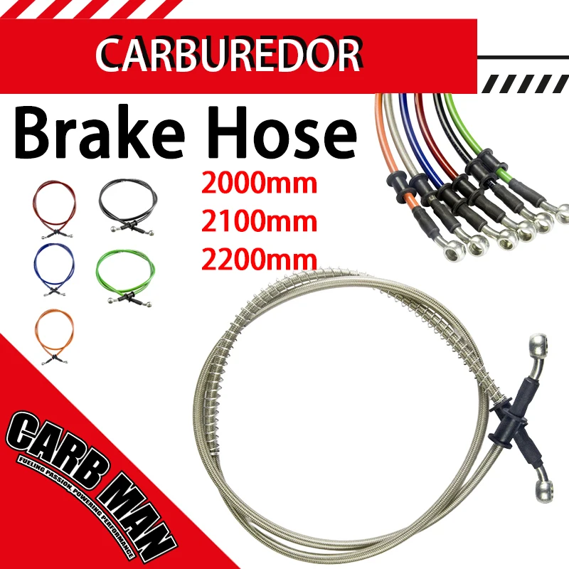 For 2000mm/2100mm/2200mm 28° Dirt Bike ATV Universal Motorcycle Braided Brake Hose Hydraulic Brake Line Clutch Oil Hose line