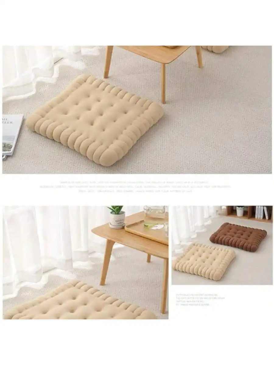 

A Yellow INS-Style Solid Color Crystal Velvet Biscuit-Shaped Seat Cushion Suitable For Living Room, Dining Room, Sofa, Study, Of