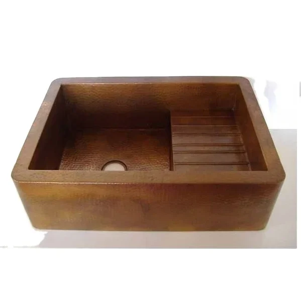 

Кухонная раковина из чистой меди с двойной чашей для фермерского дома