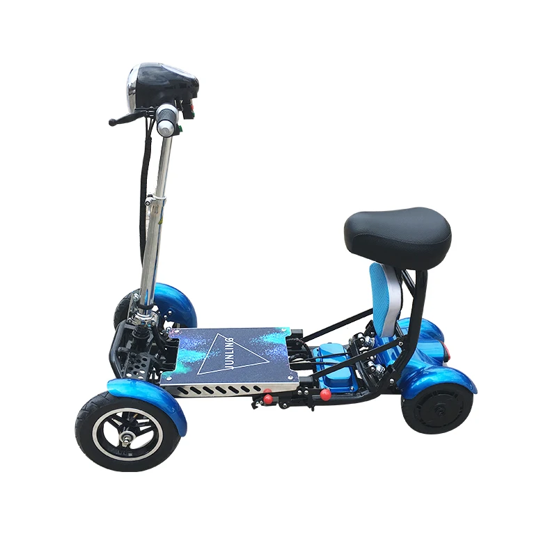 Popular cheap 4 wheel lithium electric folding scooter children electric motorcycle