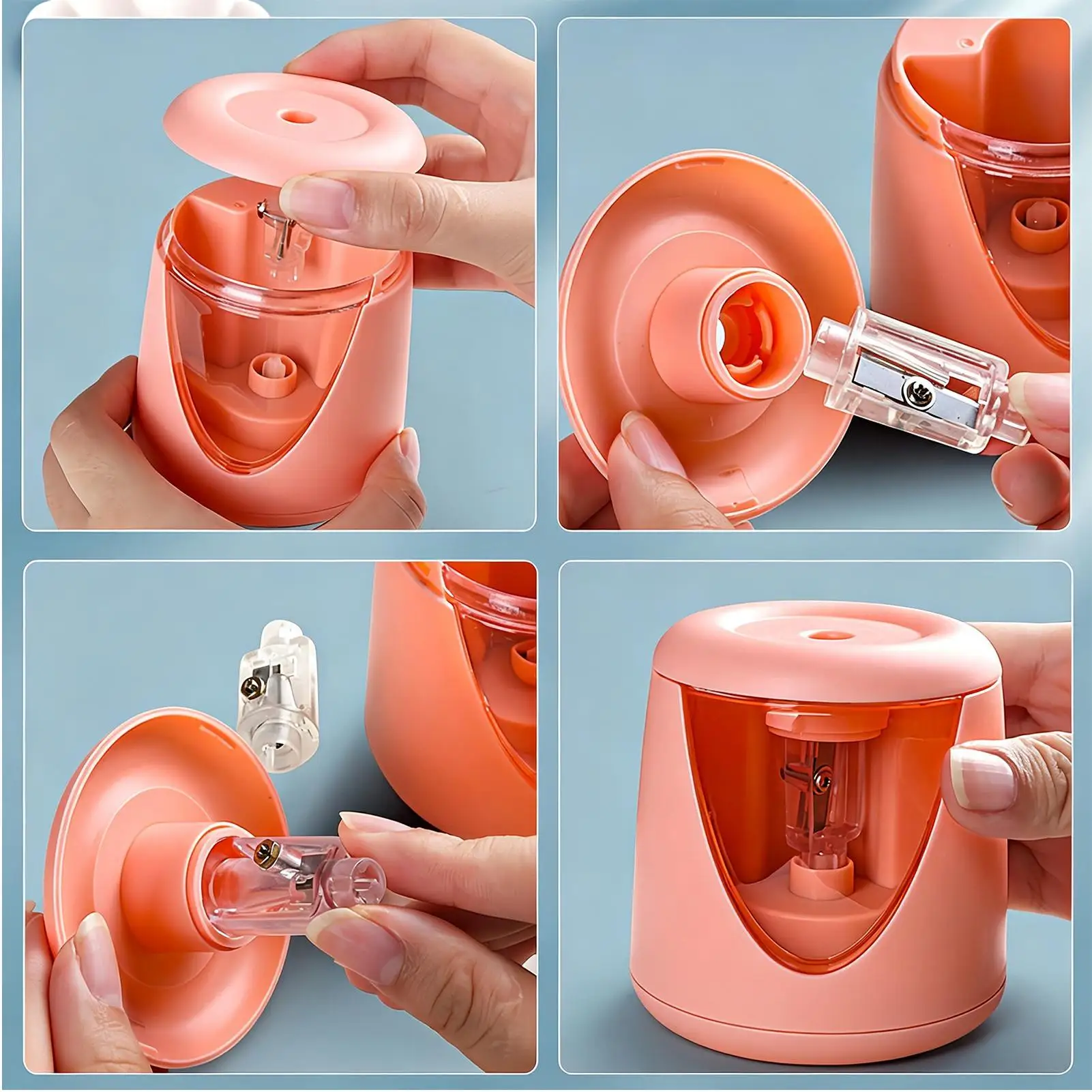 Electric Pencil Sharpener High-Capacity Automatic Adjustable Low Noise Classroom Desk Pencil Sharpener Machine For School