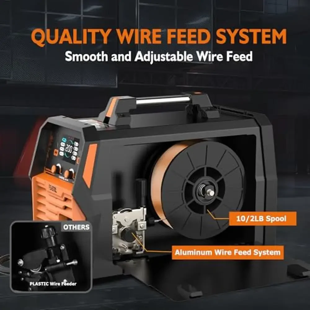 Machine à souder multi-processus avec affichage LED, gaz MIG Stick, Flux Core, TIG 200A, 110V, 220V