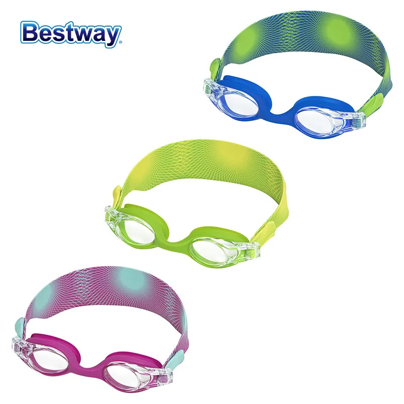 

Очки для плавания Bestway 21177 с регулируемой силиконовой повязкой на голову, прозрачные линзы с защитой от запотевания, очки для плавания в бассейне, подходят для мальчиков.