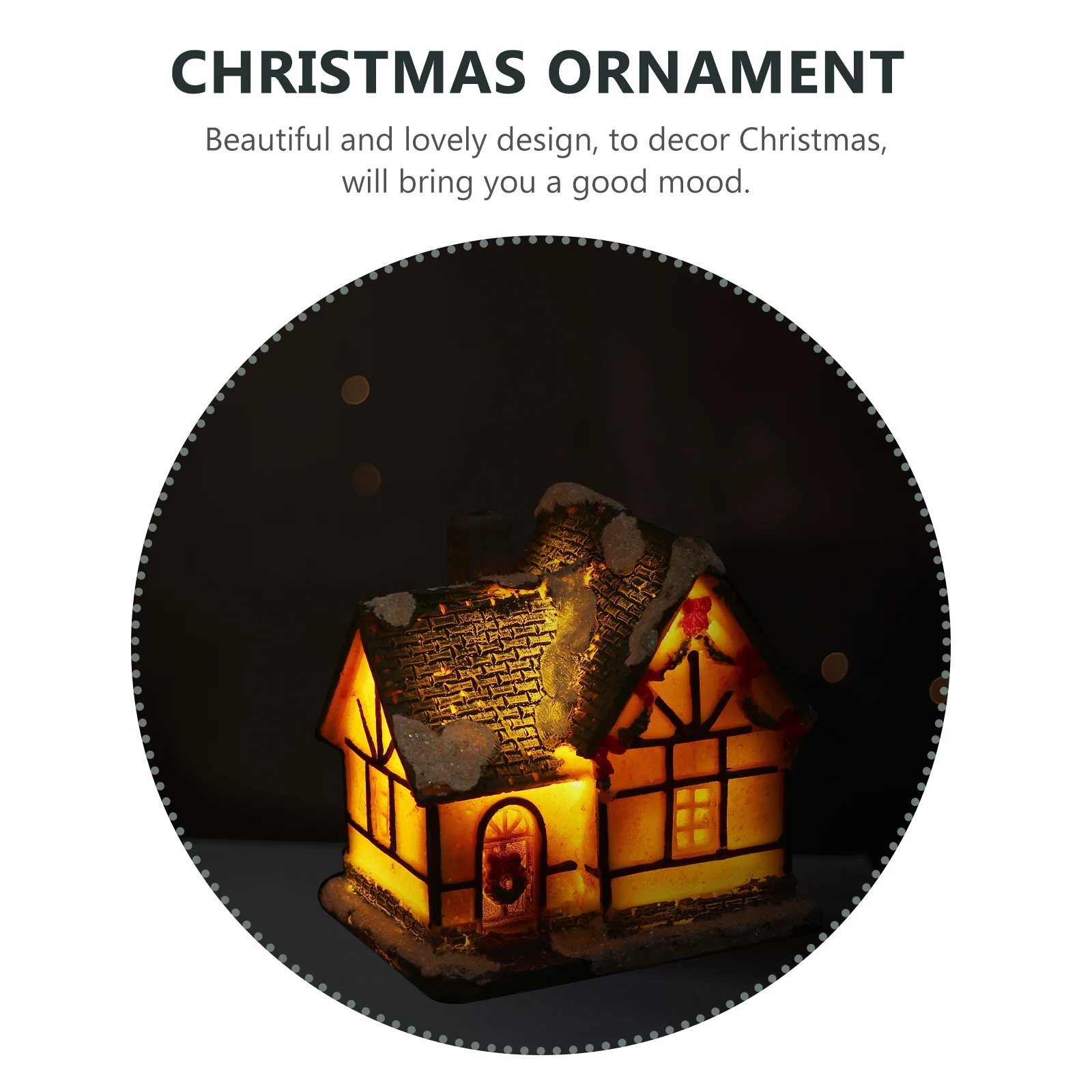 

4pcs Resin House Ornaments Mini Luminous Decorations Christmas Tree Landscape Decors Xmas Party Rustic Desktop