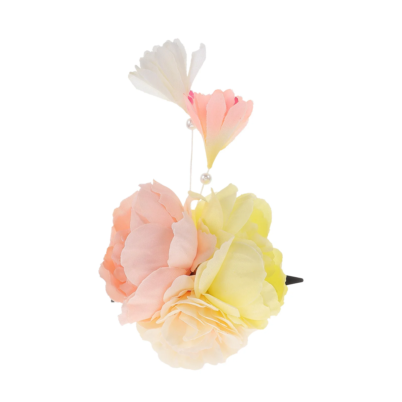 

Kimono Waist Rope Flower Barrette Small and Fresh Hair Band Yellow Accessories Floral