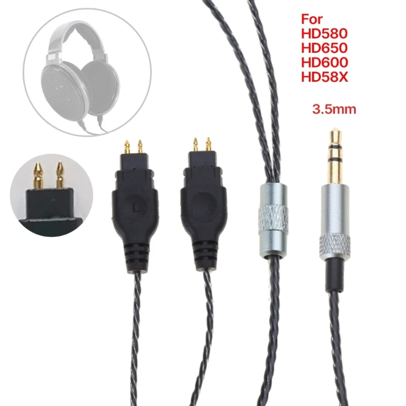 2024 New 3.5mm to 2Pin Headsets Cable Replacement for HD580 HD650 HD600 HD58X HD565 HD660S HD6XX Headphones Extension Cord