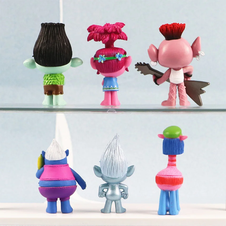 18PCS Trolls Branch Critter Skitter Figure Cool Cute Kawaii Anime Figure Toy Doll Model Decoration For Kid Birthday Gifts