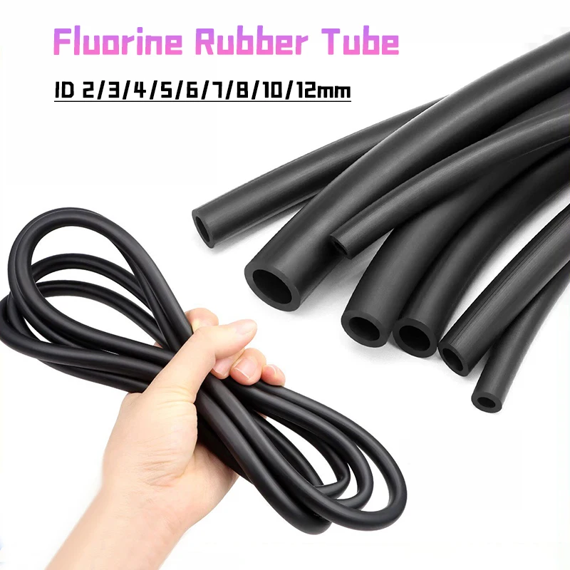 1Meter Black Fluorine Rubber Tube Fuel Hose-Engine Petrol,Oil Line Fuel Pipe ID 2mm 3mm 4mm 5mm 6mm 7mm 8mm 10mm 12mm