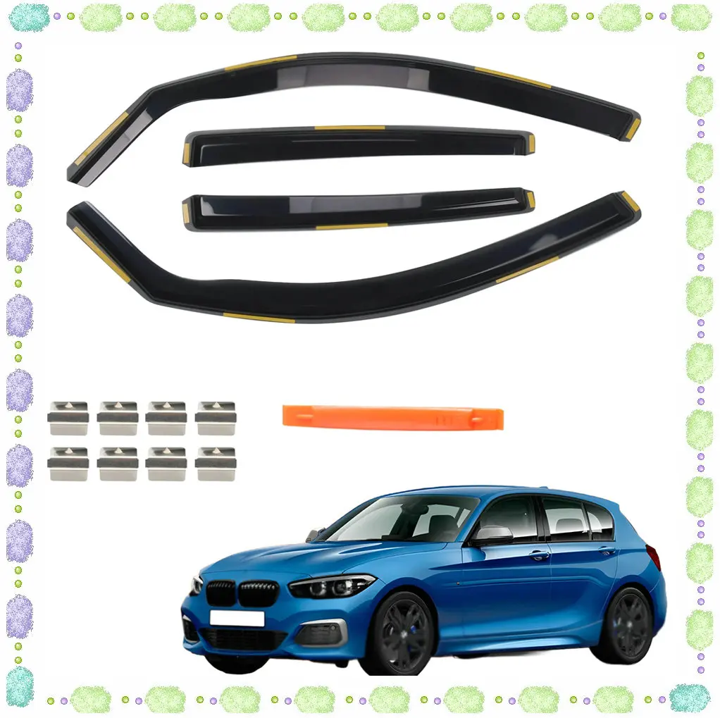 4pcs In-Channel Car Window For BMW 1 Series F20 2011-2018 5-Door Hatchback Wind Deflectors Wind Rain Guards
