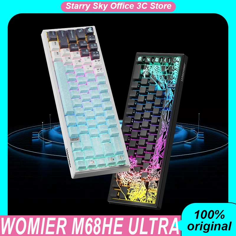 Womier M68he Ultra Esports Magnetic Axis Keyboard Transparent Keycaps Quickly Trigger 8k Low Latency Rgb Custom Gaming Keyboard