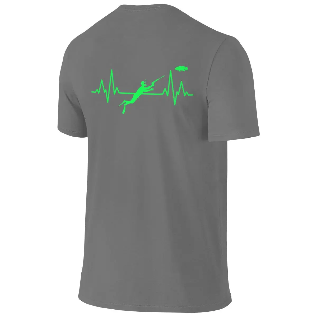 Spearfishing Heartbeat Breathable Reversible T-shirt Light Minimalism Dark Color Schemes Tees