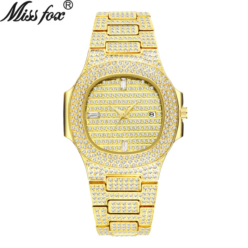 Official brand free shippingEuropean and American Hot High-End Fashion Calendar Diamond-Encrusted Starry Waterproof QuartzMen's