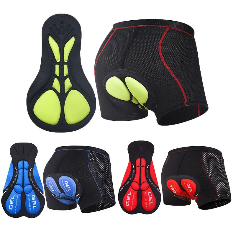 1Pcs Cycling Gel Shorts Man Bicycle Inner Shorts Thick Silicone Mountain Bicycle Pad Pants Quick Dry Underwear Cycling Equipment