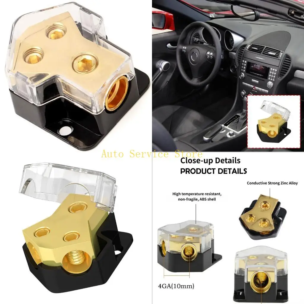 462A 12V Power Distribution Block 0/2/4 Gauge in 4/8/10 Gauge Out For Car Stereo And Amplifier Connection